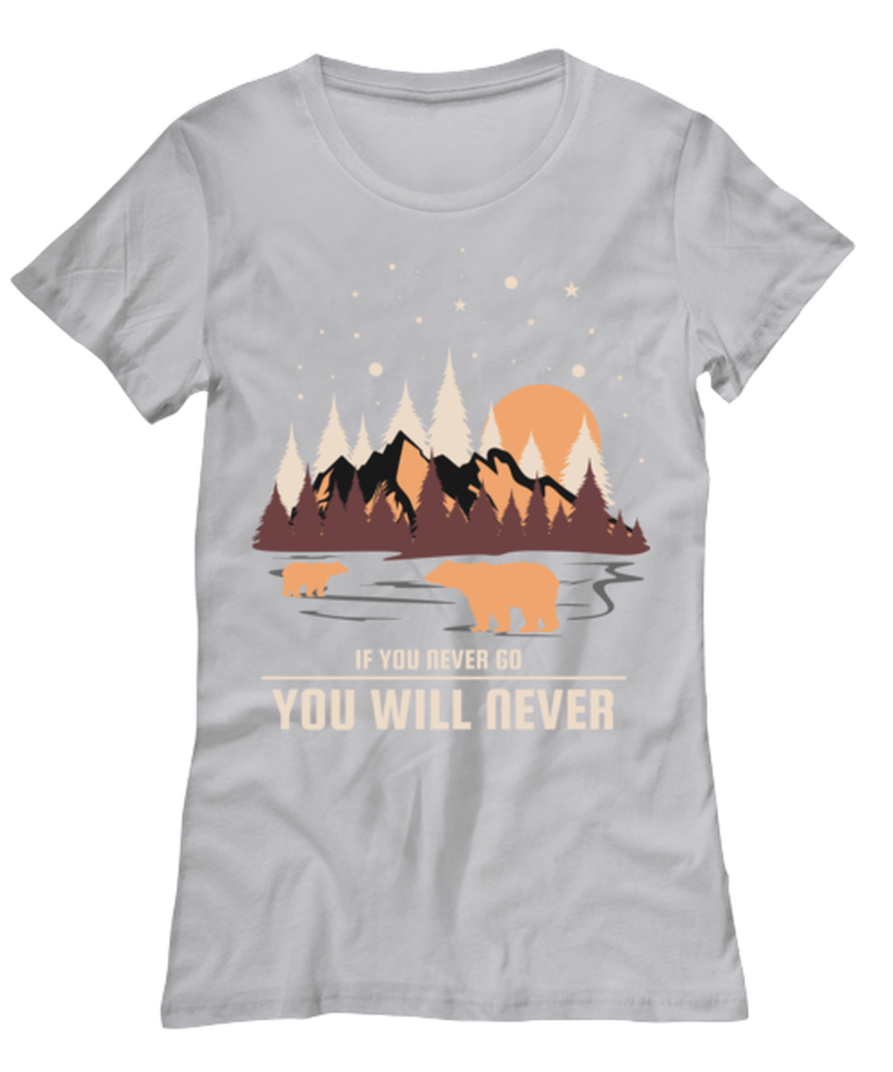 If You Never Go, grey Women's Tee. Model 60074