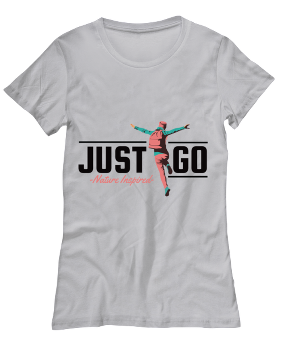 Just Go, grey Women's Tee. Model 60074