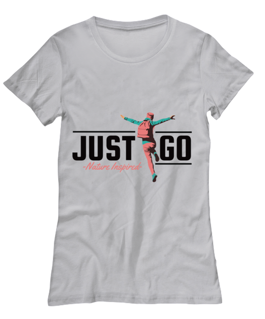 Just Go, grey Women's Tee. Model 60074