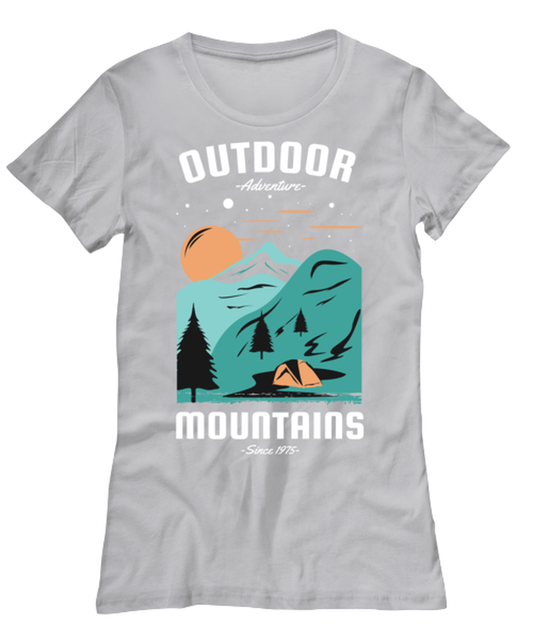 Outdoor Adventure, grey Women's Tee. Model 60074