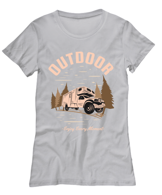 Outdoor Enjoy Every Moment, grey Women's Tee. Model 60074