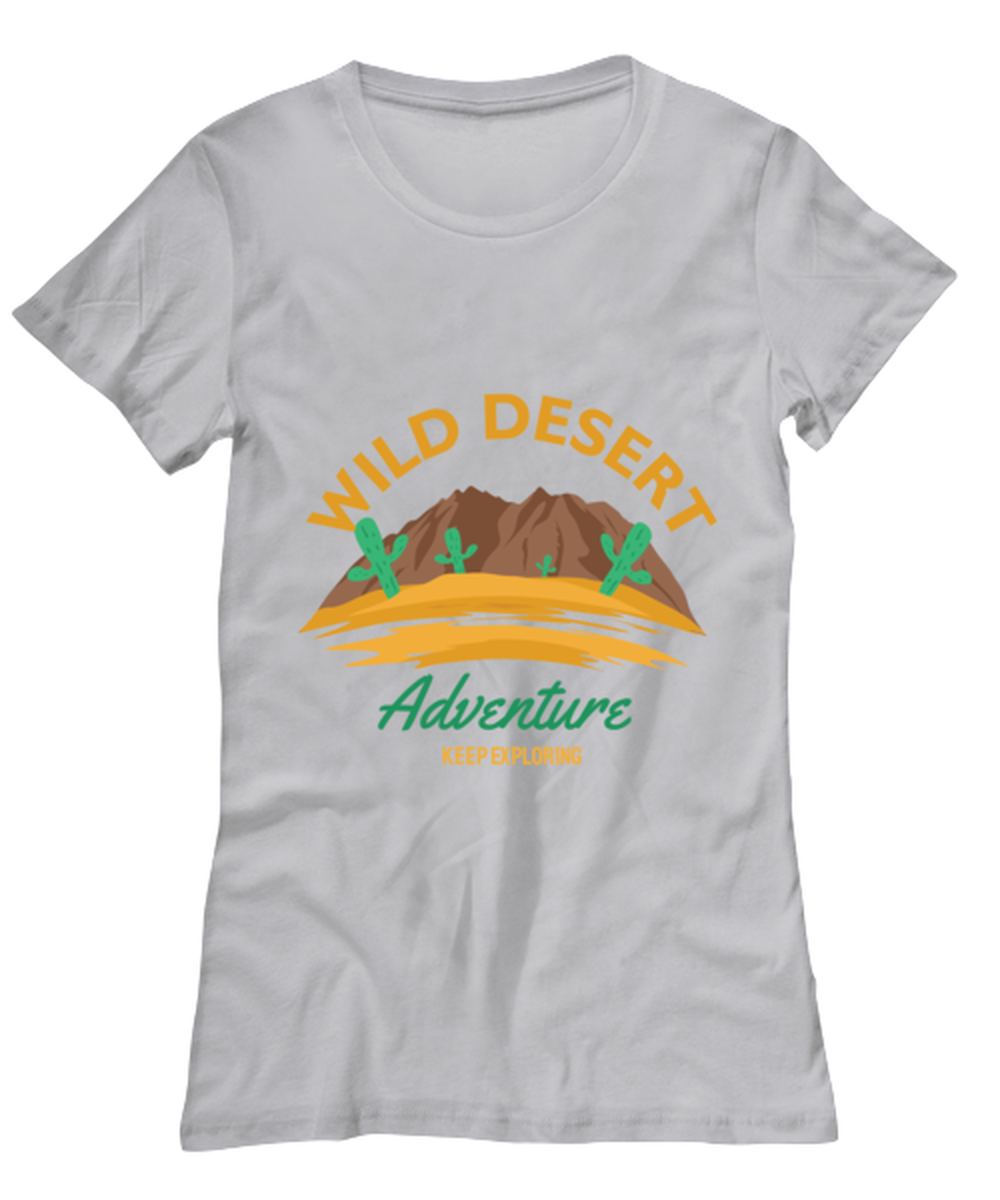 Wild Desert Adventure, grey Women's Tee. Model 60074