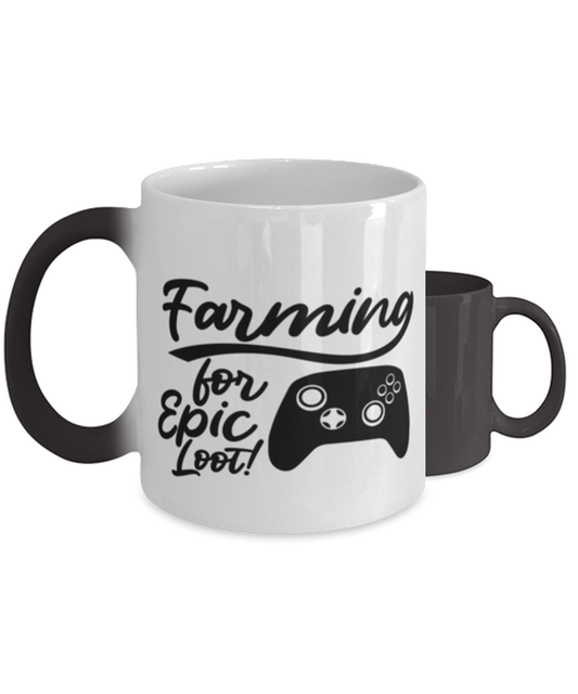Farming for Epic Loot! ,  Heat Sensitive Color Changing Coffee Mug, Magic Coffee Cup. Model 60075