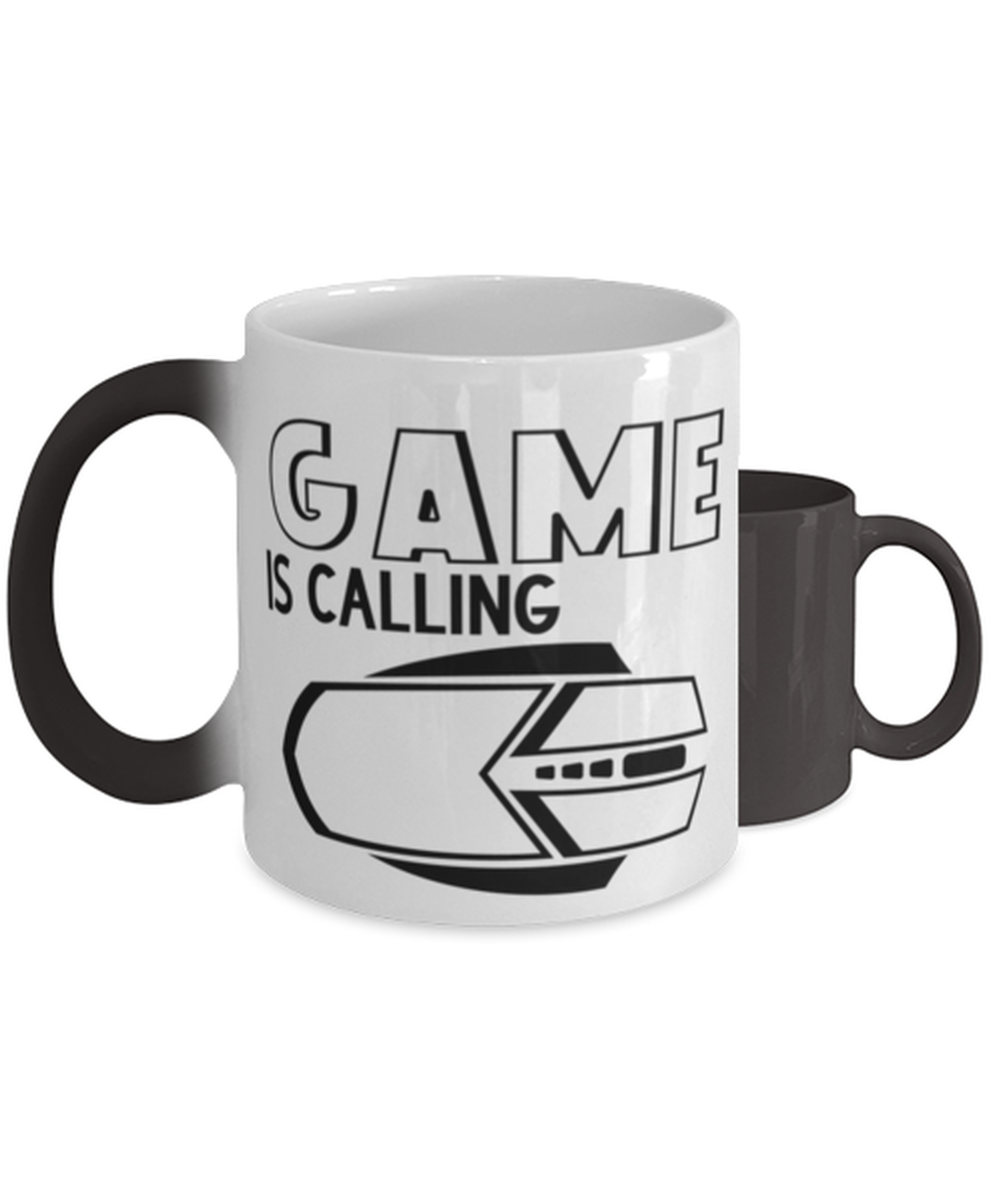 Game is calling ,  Heat Sensitive Color Changing Coffee Mug, Magic Coffee Cup. Model 60075