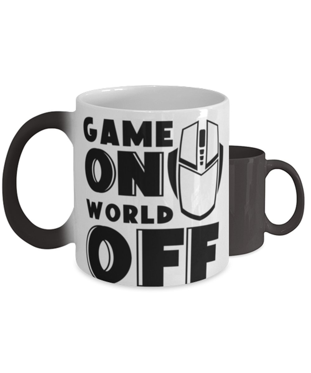 Game on world off ,  Heat Sensitive Color Changing Coffee Mug, Magic Coffee Cup. Model 60075
