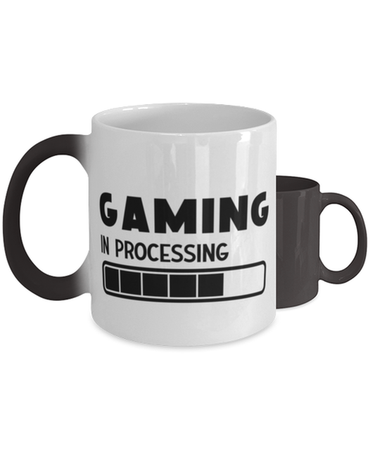 Gaming in processing ,  Heat Sensitive Color Changing Coffee Mug, Magic Coffee Cup. Model 60075