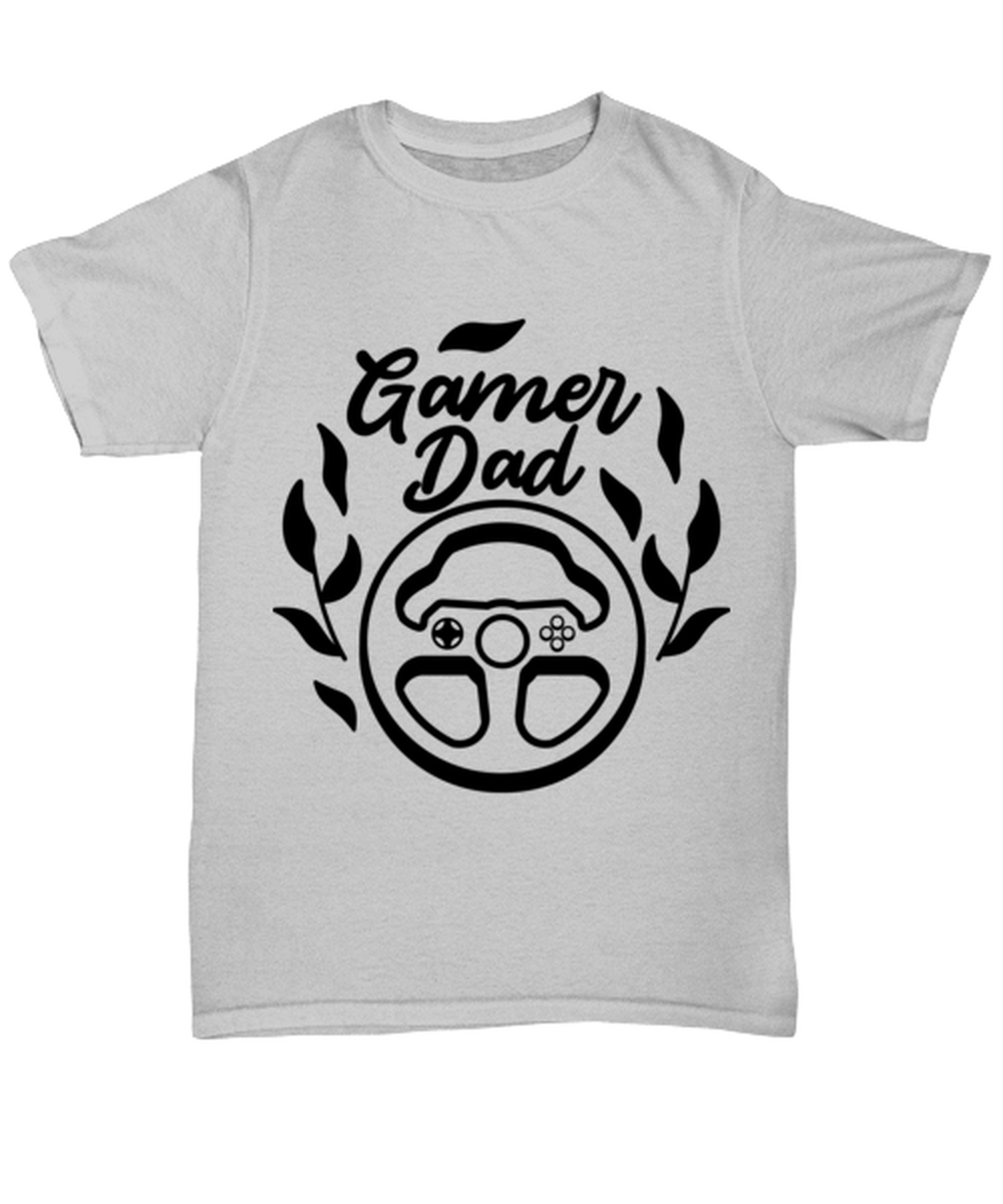 Gamer Dad , ash Unisex Tee. Model 60077