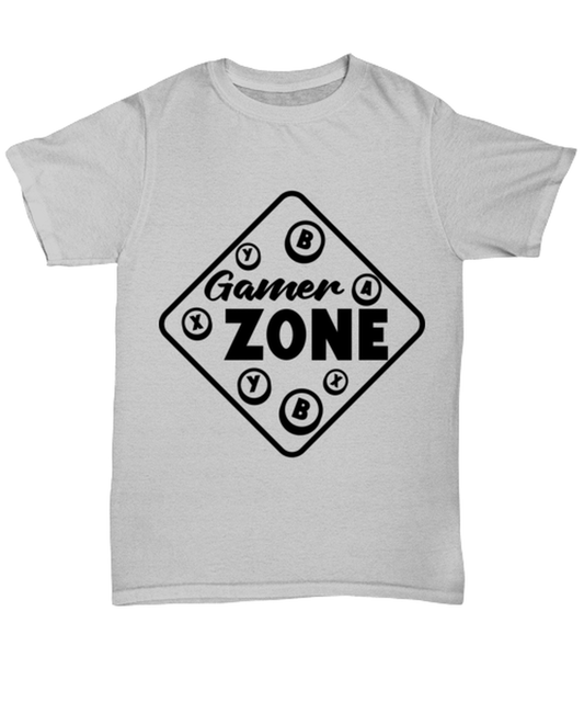 Gamer zone , ash Unisex Tee. Model 60077
