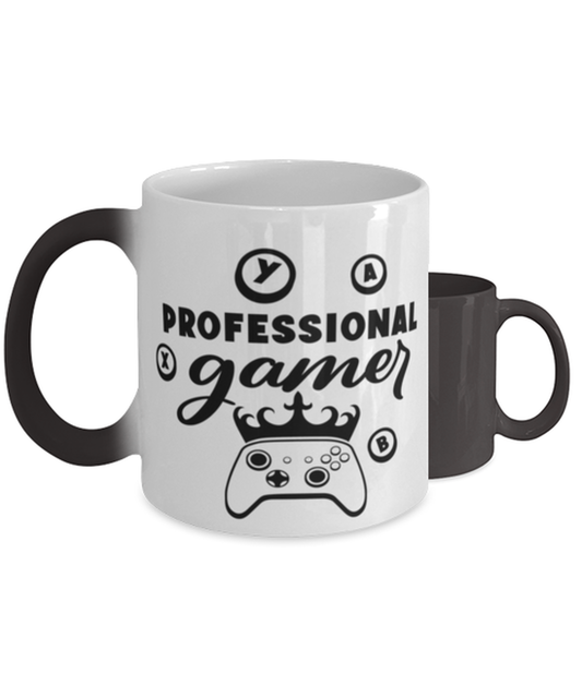 Professional gamer ,  Heat Sensitive Color Changing Coffee Mug, Magic Coffee Cup. Model 60075