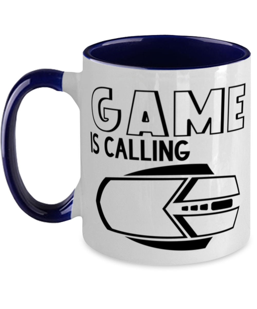 Game is calling , navy Two Tone Coffee Mug. Model 60075
