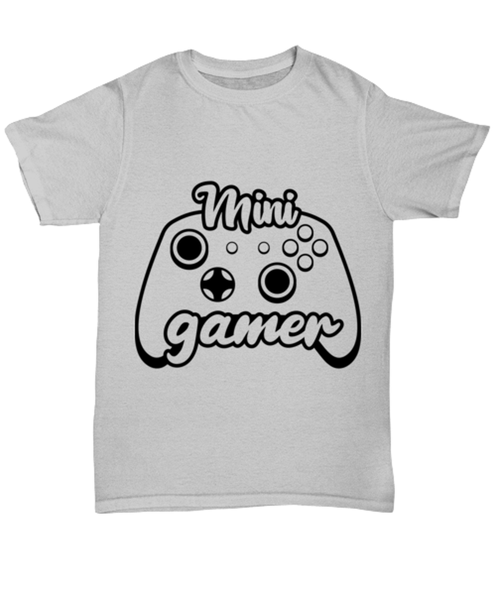 Mini gamer , ash Unisex Tee. Model 60077