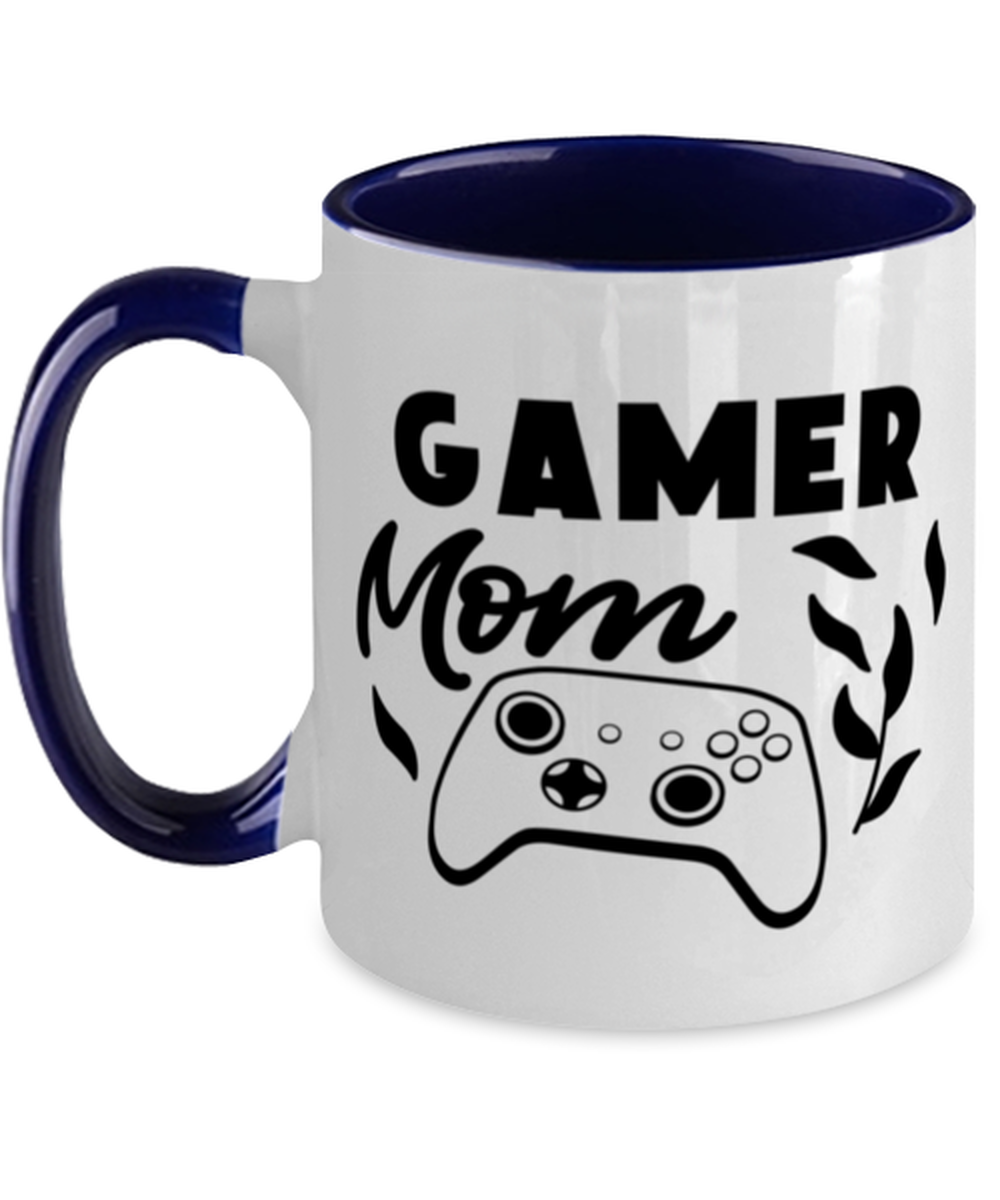 Gamer Mom , navy Two Tone Coffee Mug. Model 60075