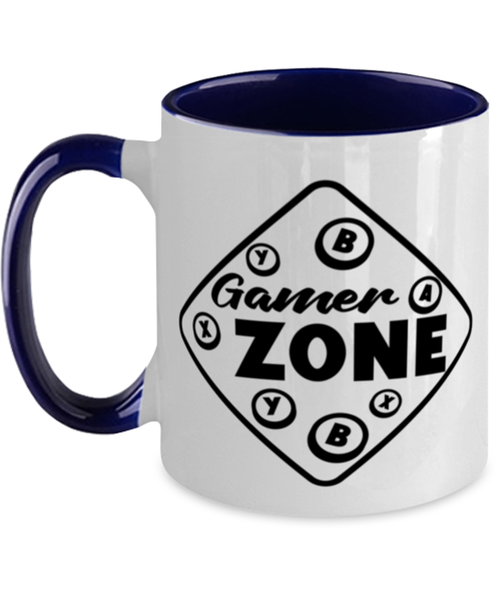 Gamer zone , navy Two Tone Coffee Mug. Model 60075