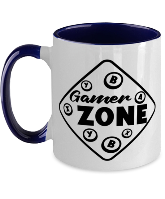 Gamer zone , navy Two Tone Coffee Mug. Model 60075