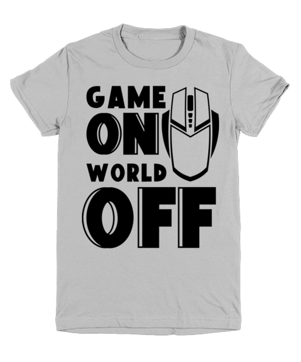 Game on world off , ash Youth Tee. Model 60077