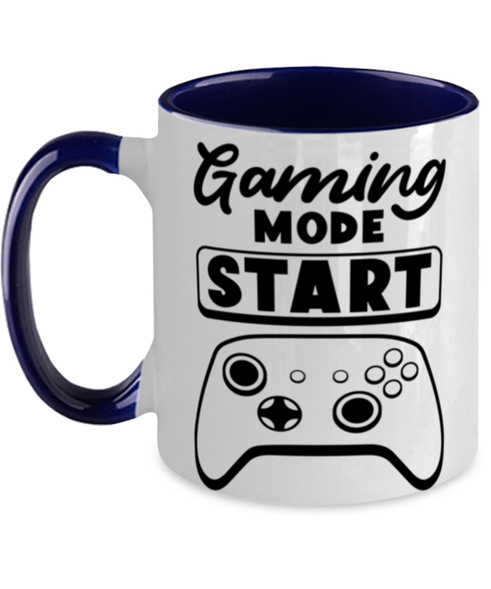 Gaming mode start , navy Two Tone Coffee Mug. Model 60075