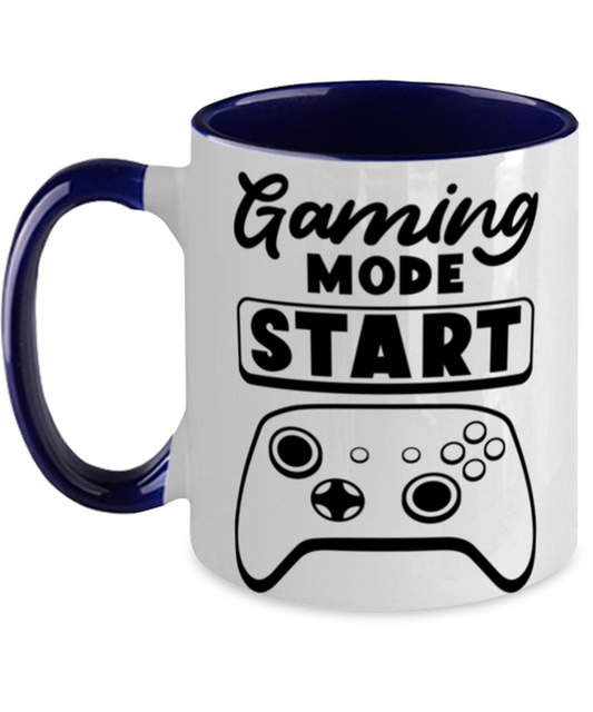 Gaming mode start , navy Two Tone Coffee Mug. Model 60075