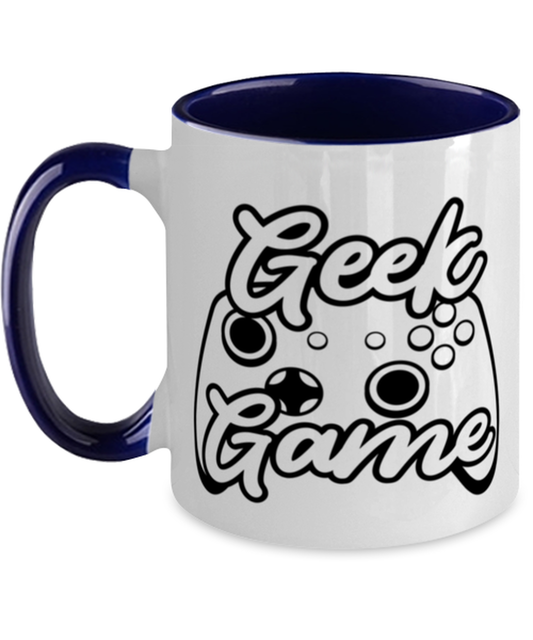 Geek game , navy Two Tone Coffee Mug. Model 60075