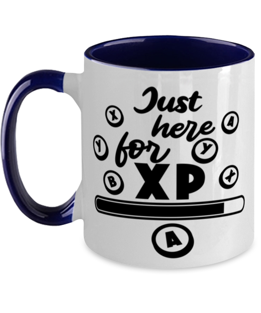 Just here for XP , navy Two Tone Coffee Mug. Model 60075