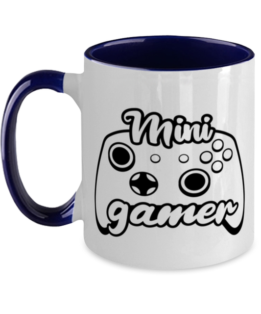 Mini gamer , navy Two Tone Coffee Mug. Model 60075