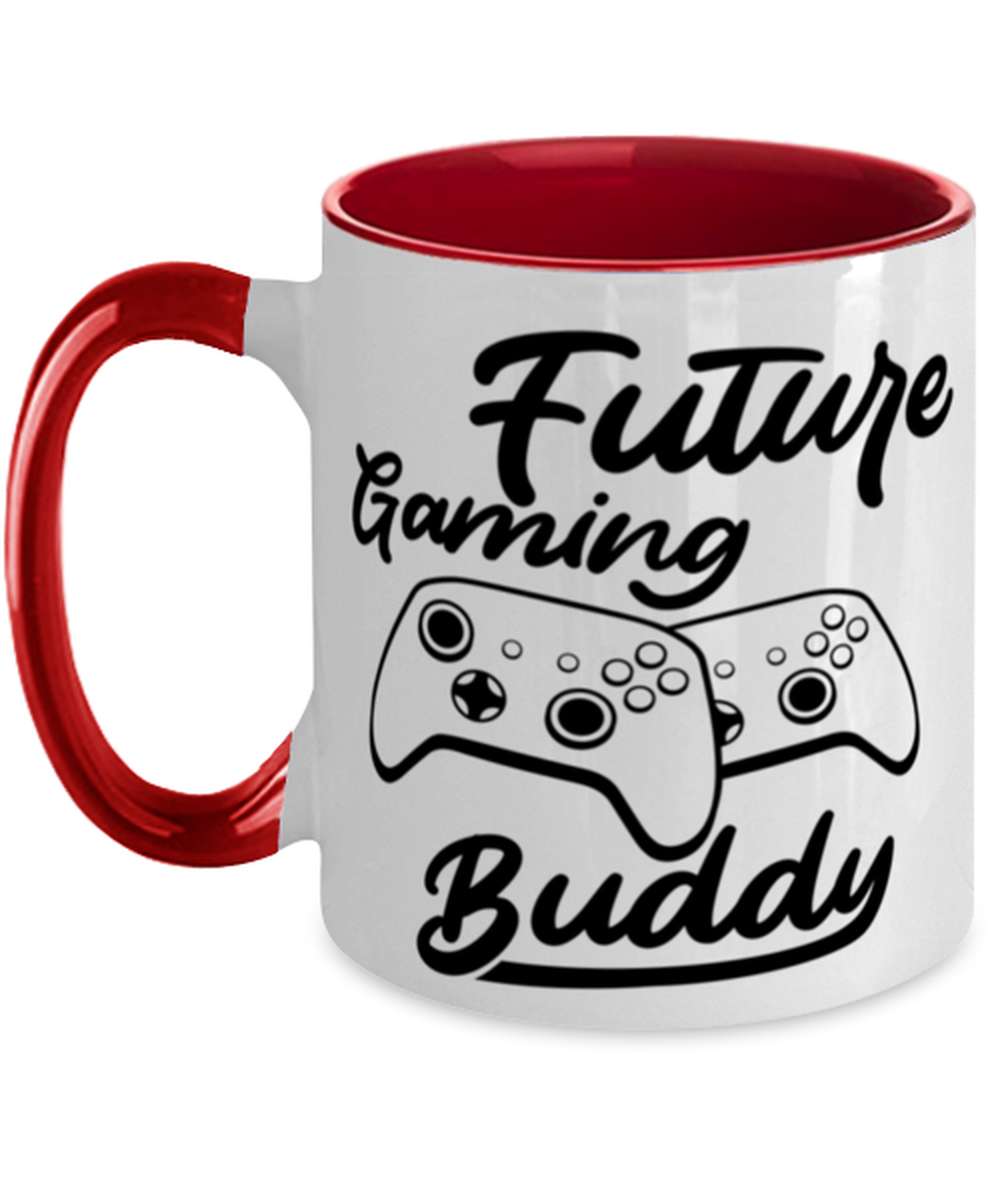 Future gaming buddy , red Two Tone Coffee Mug. Model 60075