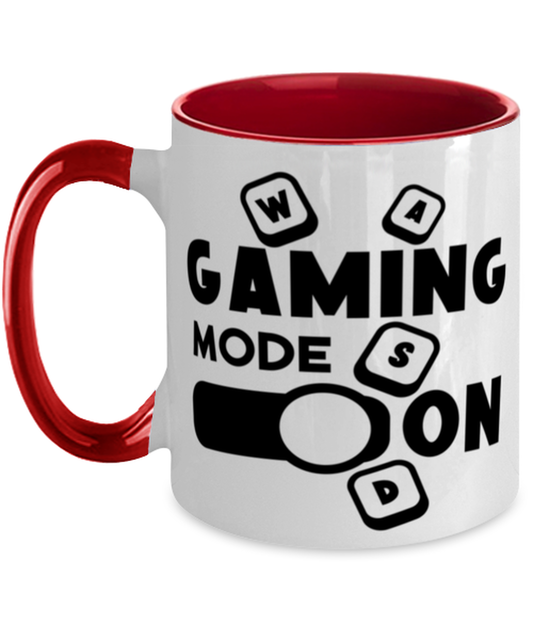 Gaming mode on , red Two Tone Coffee Mug. Model 60075
