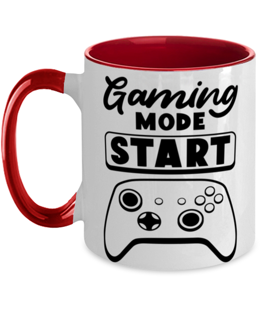 Gaming mode start , red Two Tone Coffee Mug. Model 60075