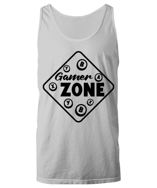 Gamer zone , ash Unisex Tanktop. Model 60077