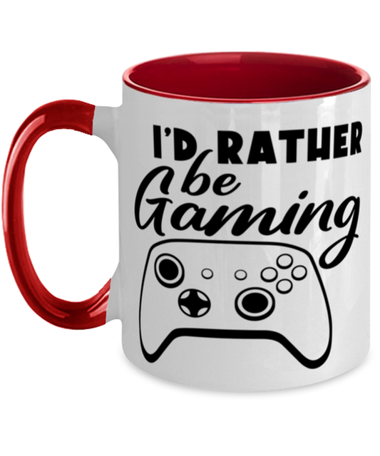 I'd rather be gaming , red Two Tone Coffee Mug. Model 60075
