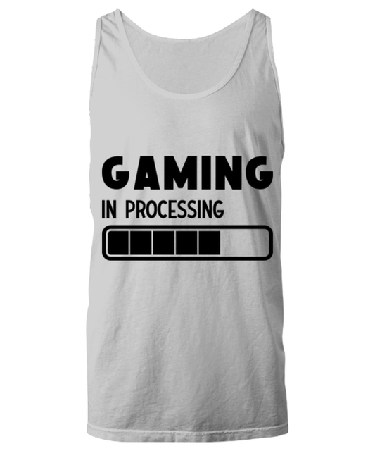 Gaming in processing , ash Unisex Tanktop. Model 60077