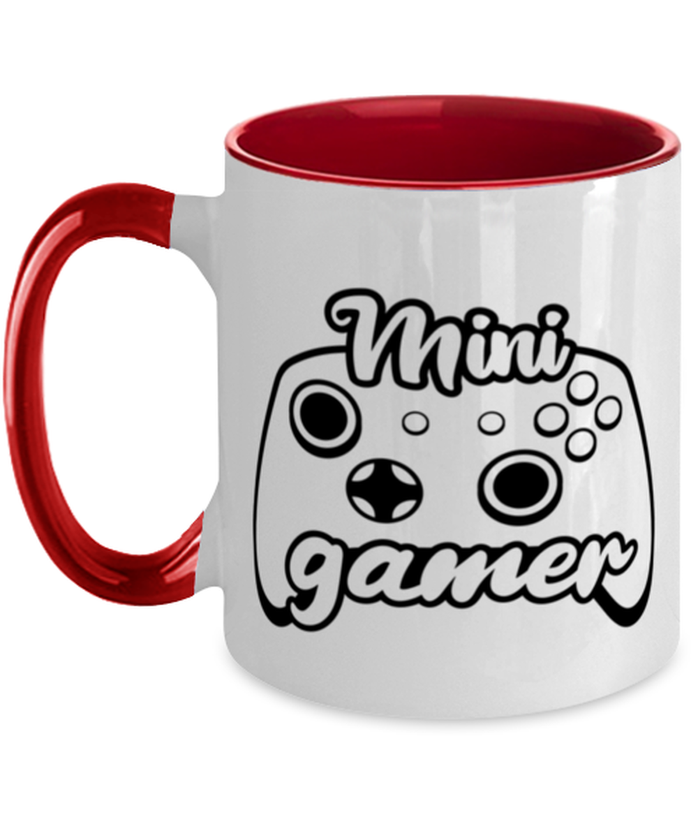 Mini gamer , red Two Tone Coffee Mug. Model 60075