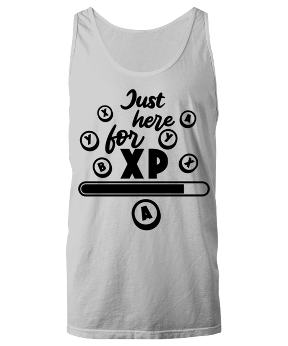 Just here for XP , ash Unisex Tanktop. Model 60077