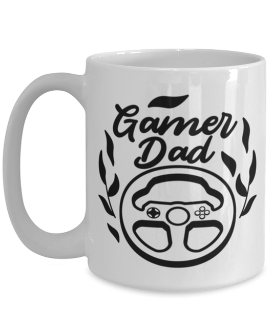 Gamer Dad , white Coffee Mug, Coffee Cup 15oz. Model 60075