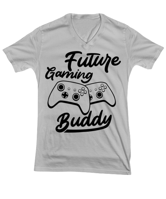 Future gaming buddy , ash Vneck Tee. Model 60077