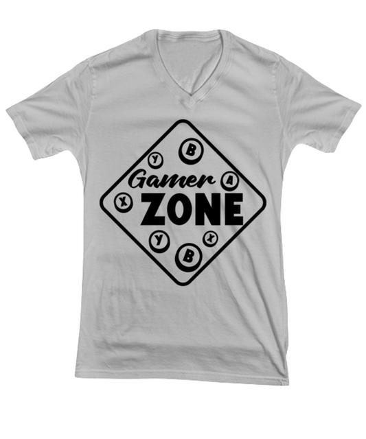Gamer zone , ash Vneck Tee. Model 60077
