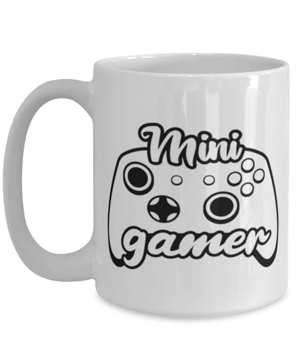 Mini gamer , white Coffee Mug, Coffee Cup 15oz. Model 60075