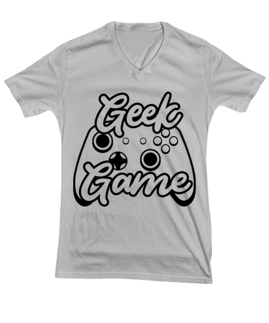 Geek game , ash Vneck Tee. Model 60077