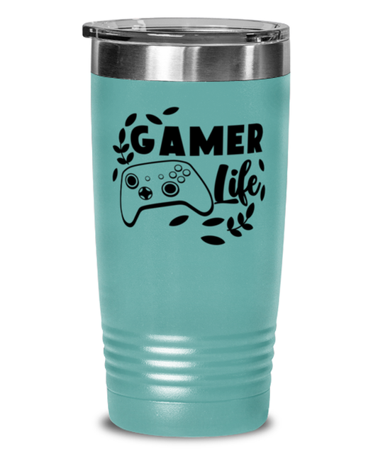 Gamer life , teal Tumbler 20oz. Model 60075