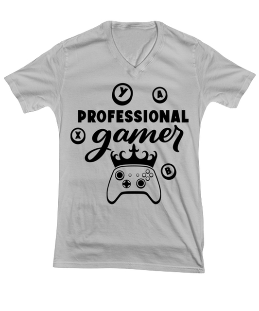 Professional gamer , ash Vneck Tee. Model 60077