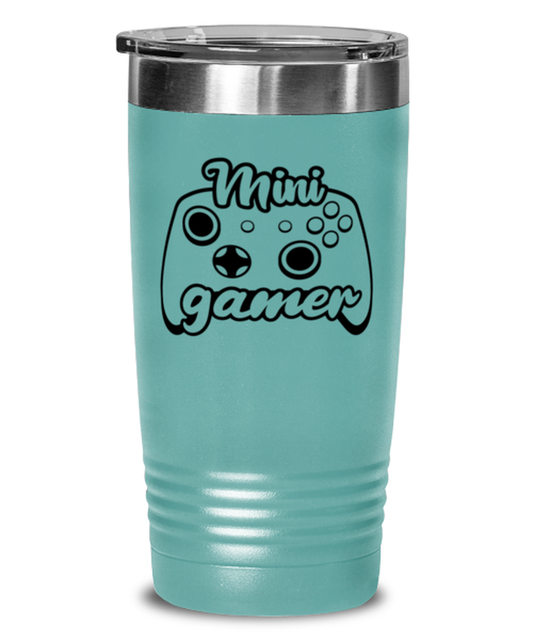 Mini gamer , teal Tumbler 20oz. Model 60075