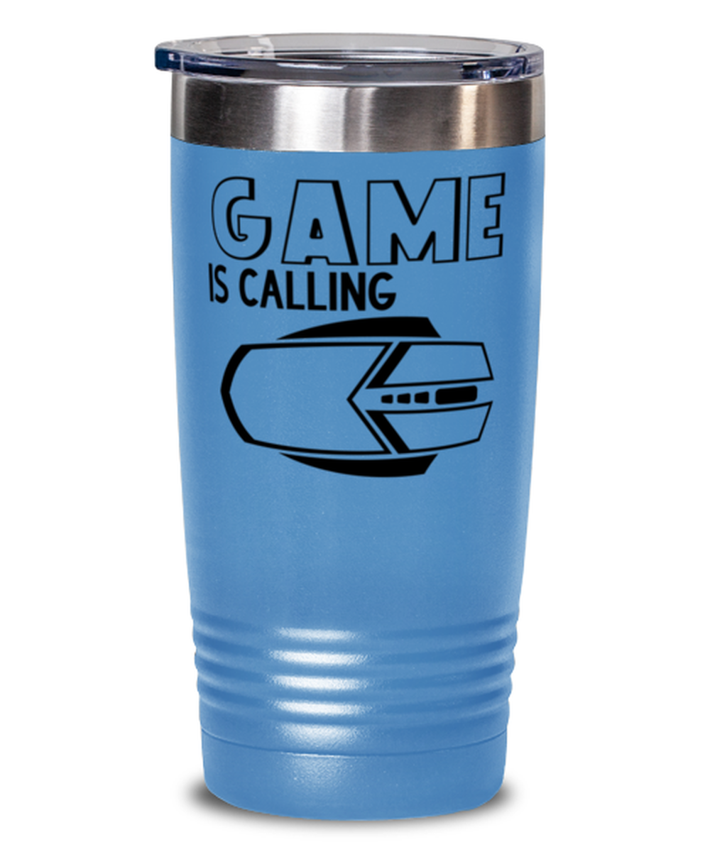 Game is calling , light blue Tumbler 20oz. Model 60075