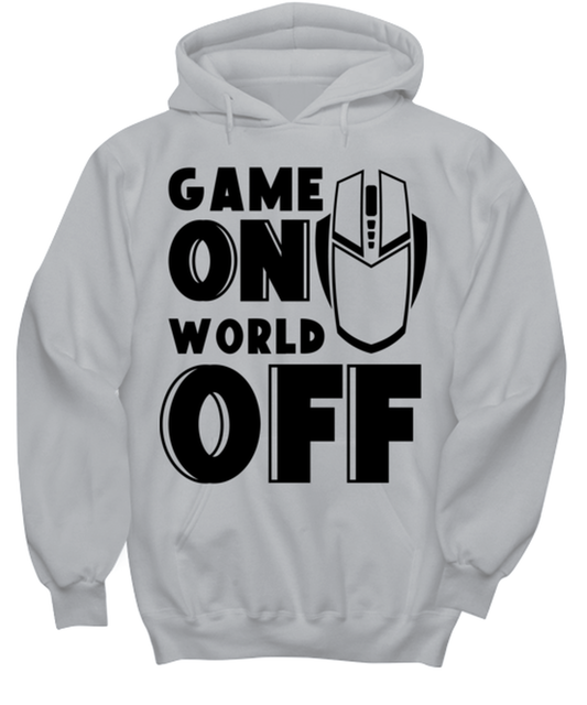 Game on world off , ash Hoodie. Model 60077