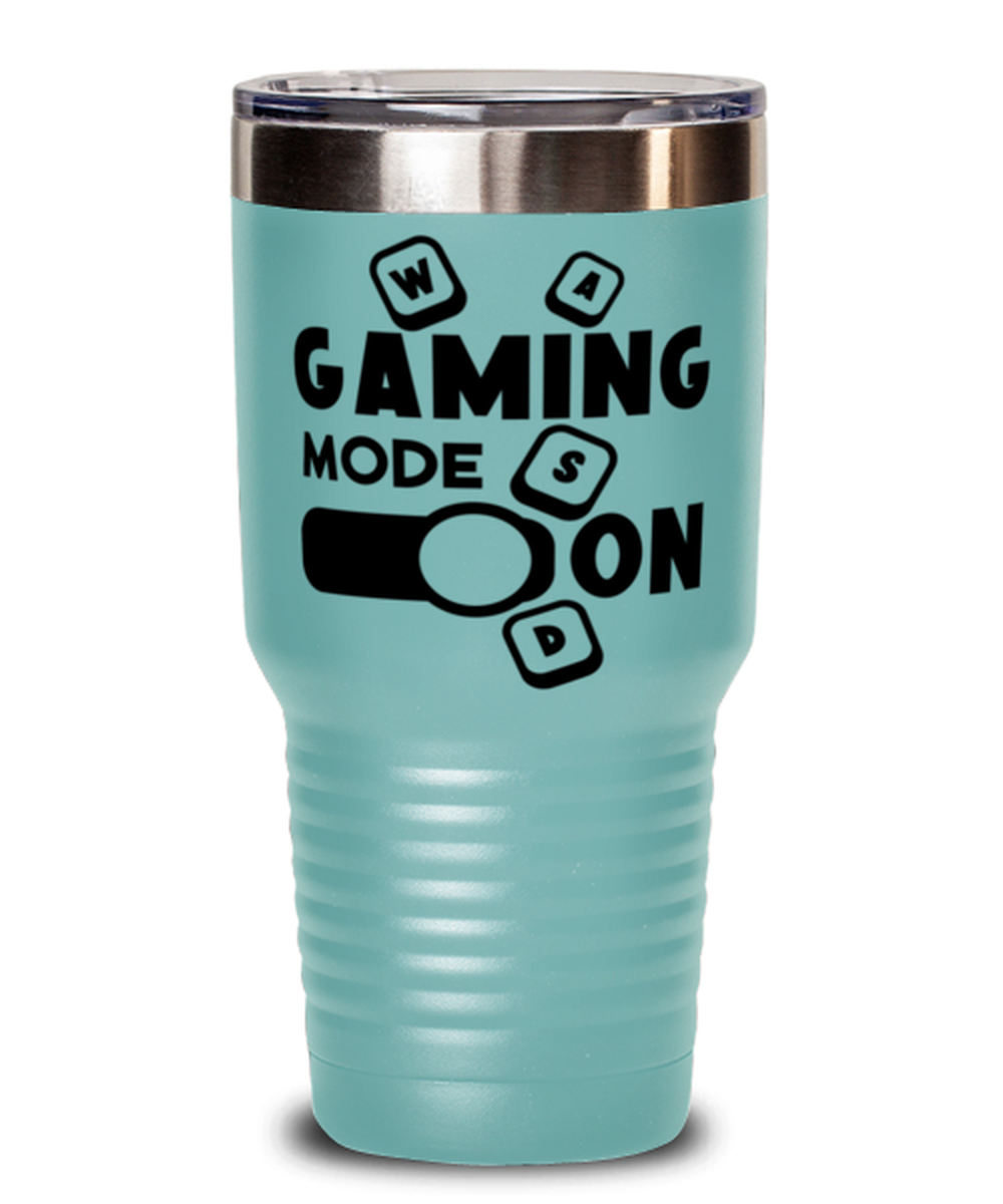 Gaming mode on , teal Tumbler 30oz. Model 60075