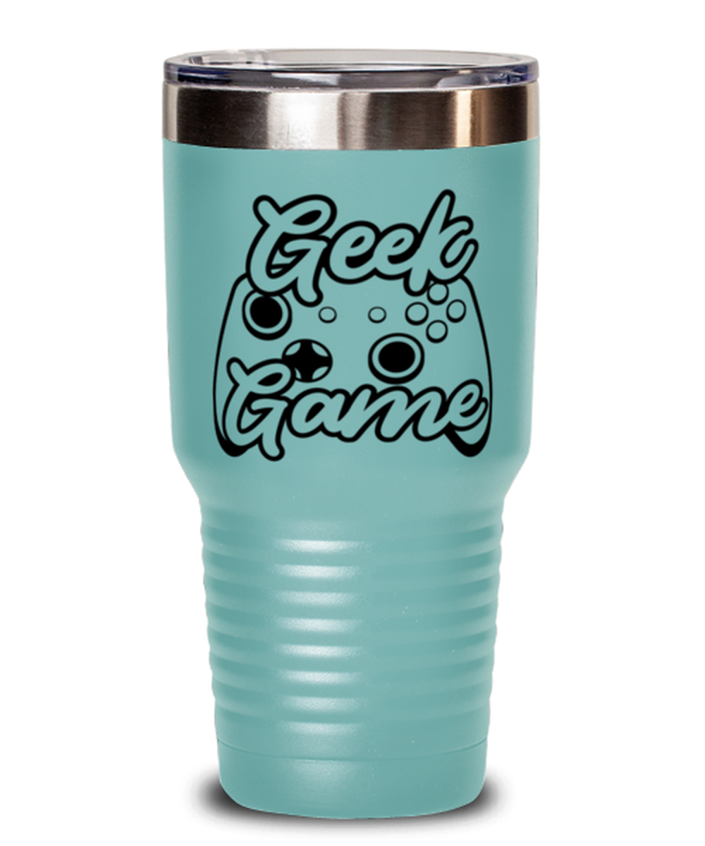 Geek game , teal Tumbler 30oz. Model 60075