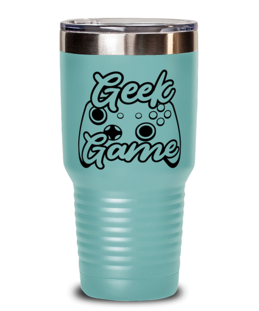 Geek game , teal Tumbler 30oz. Model 60075