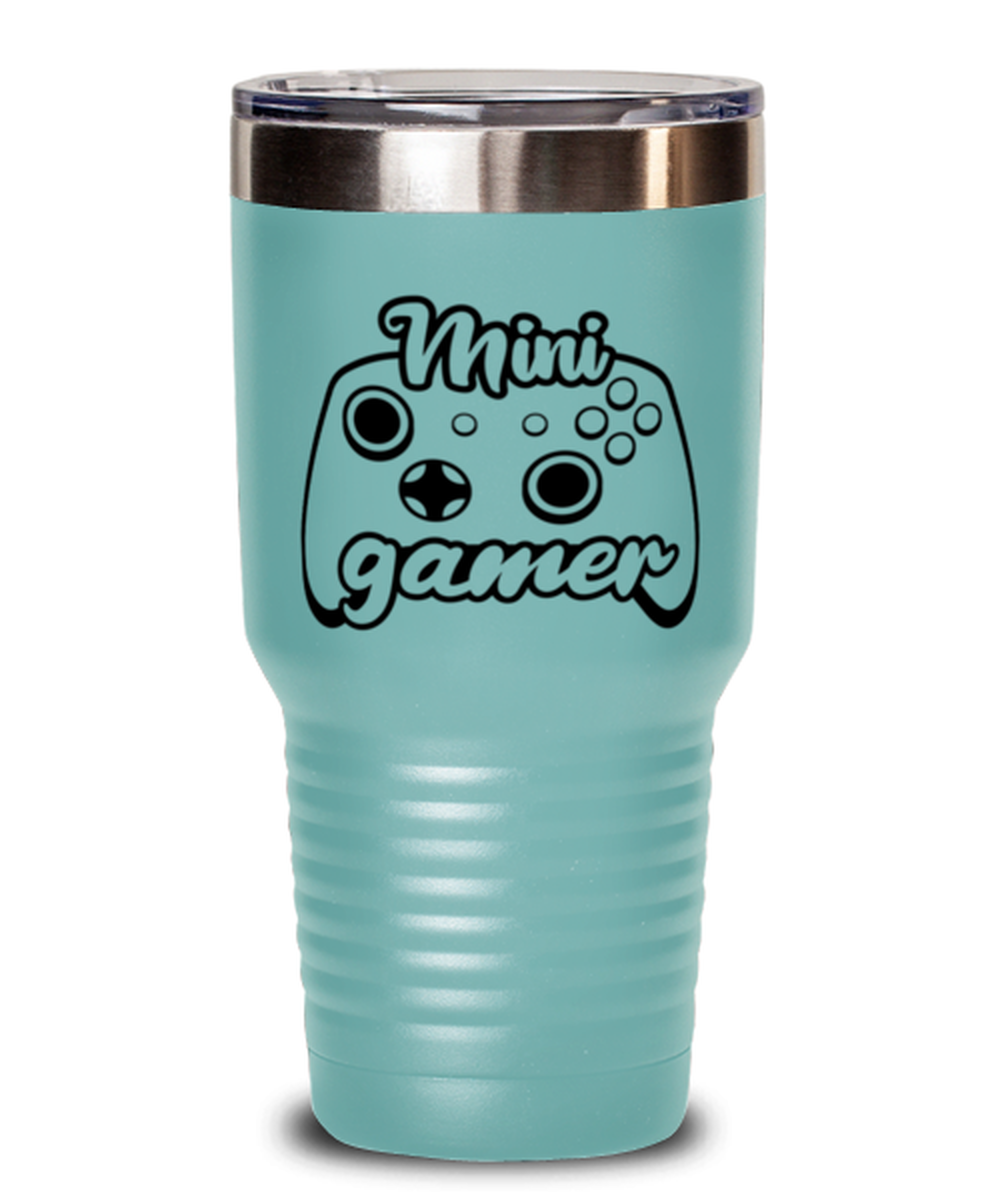 Mini gamer , teal Tumbler 30oz. Model 60075