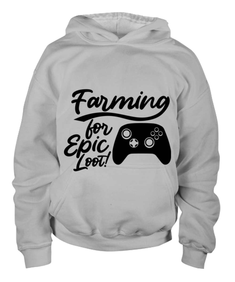 Farming for Epic Loot! , ash Youth Hoodie. Model 60077