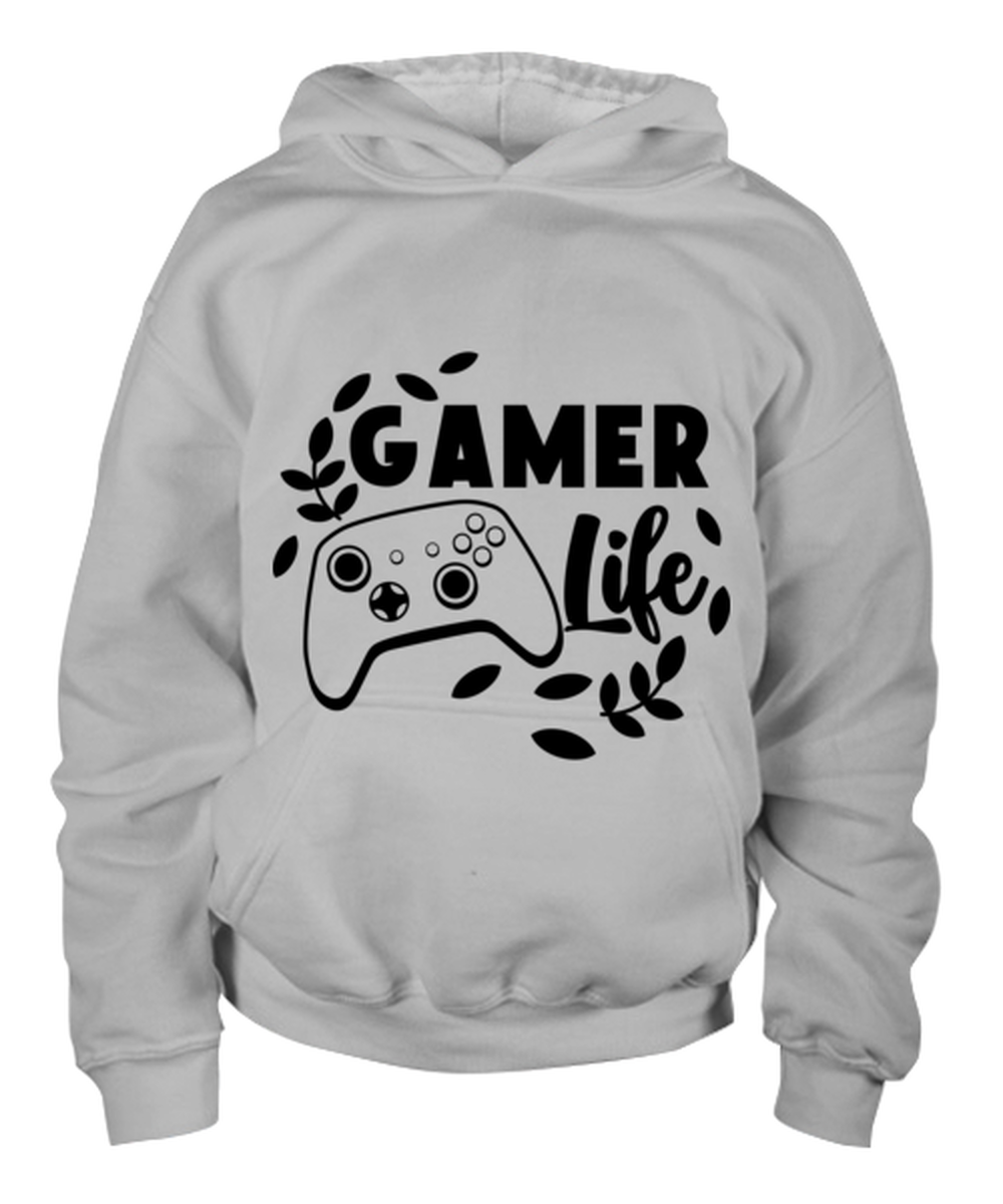 Gamer life , ash Youth Hoodie. Model 60077