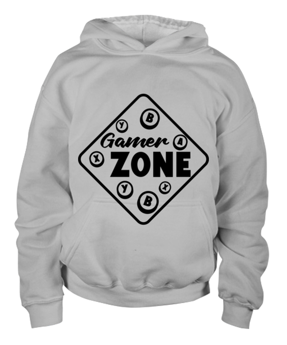 Gamer zone , ash Youth Hoodie. Model 60077