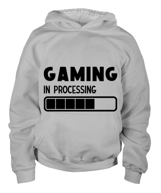 Gaming in processing , ash Youth Hoodie. Model 60077